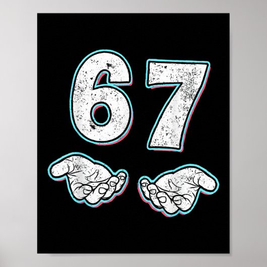 Number 67 Matching Six Seven 6 7 Meme 6-7 Hallowee ポスター (正面)