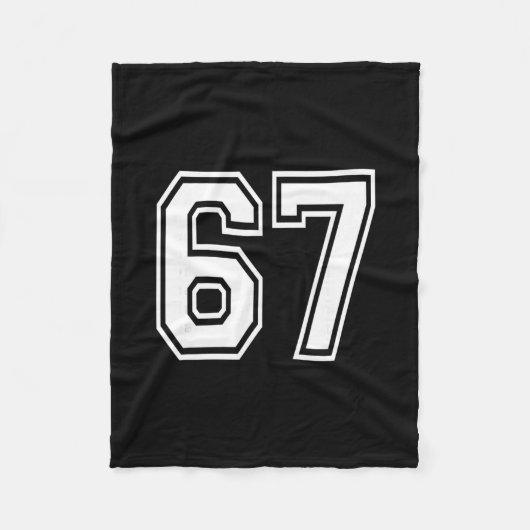 Number 67 Numbered Uniform Sports Jersey Team 67th フリースブランケット (正面)