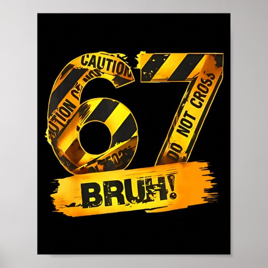 Number 67 Numbered Uniform Srts Jersey Team 67th B ポスター (正面)