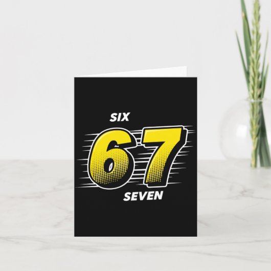 Number 67 Six And Seven P Art Comic Style Yellow M カード (正面)