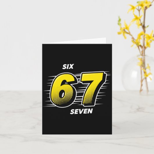 Number 67 Six And Seven P Art Comic Style Yellow M カード (黄色い花)