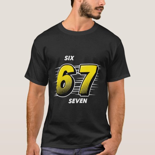Number 67 Six And Seven P Art Comic Style Yellow M Tシャツ (正面)