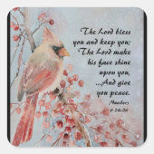 Number 6 24-26主あなた赤賛美鳥と果実 スクエアシール (正面)