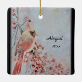 Number 6 24-26主あなた赤賛美鳥と果実 セラミックオーナメント (裏面)