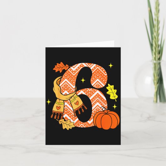 Number 6 67 Fall Autumn Pumpkin Meme Funny Six Sev カード (正面)