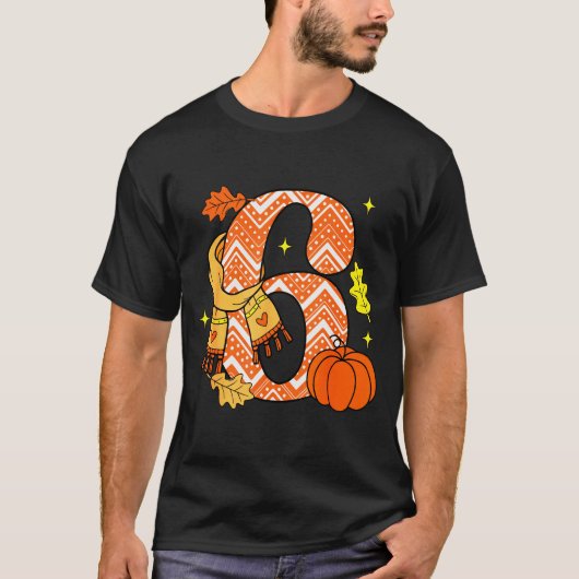 Number 6 67 Fall Autumn Pumpkin Meme Funny Six Sev Tシャツ (正面)