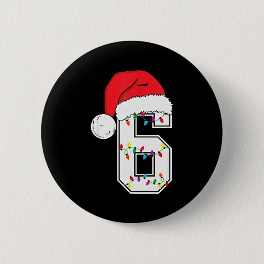 Number 6 67 Meme Santa Christmas Matching Group Co 缶バッジ (正面)