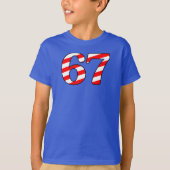 Number 6 7 Christmas Candy Cane Tシャツ (正面)