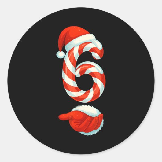 Number 6 7 Meme 67 Couple Pajamas Christmas Matchi ラウンドシール (正面)