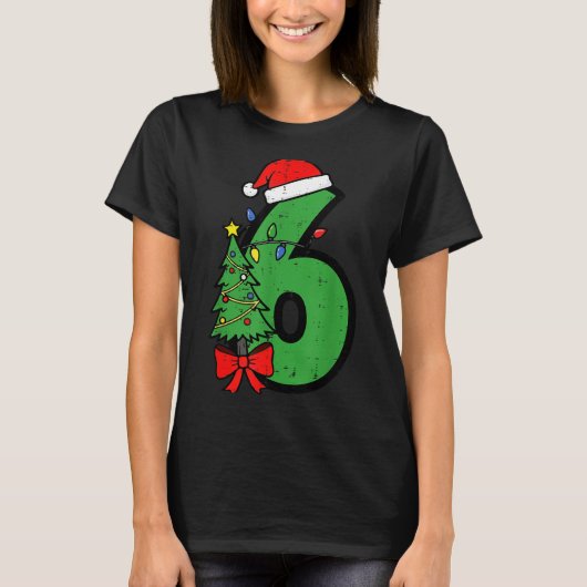 Number 6 Christmas 6 7 Matching 67 Meme Men Women  Tシャツ (正面)