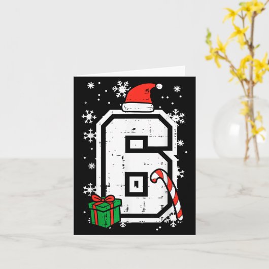 Number 6 Christmas 6 7 Xmas Matching 67 Meme Men W カード (黄色い花)