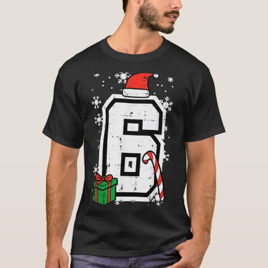Number 6 Christmas 6 7 Xmas Matching 67 Meme Men W Tシャツ (正面)