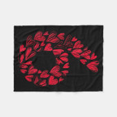 Number 6 - Cute Six Seven Hearts Matching 67 Valen フリースブランケット (正面(横))