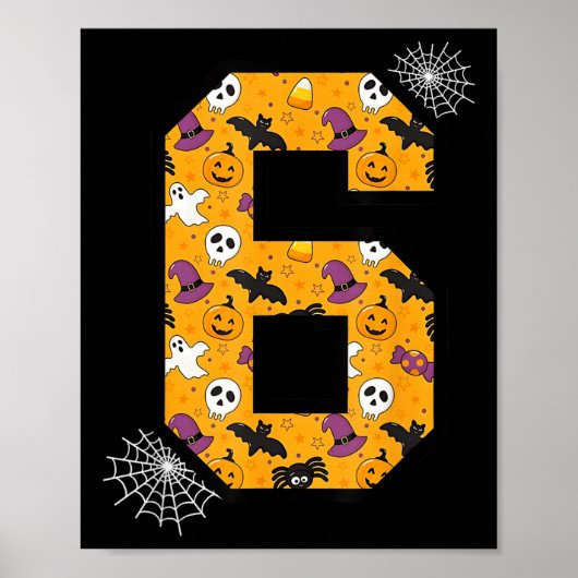 Number 6 Funny Meme Saying 6 7 Six Seven Halloween ポスター (正面)