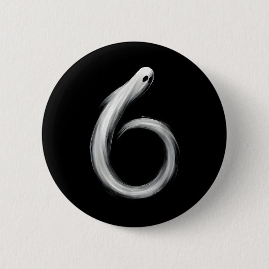 Number 6 Ghost Funny Six Seven 67 Halloween Meme  缶バッジ (正面)