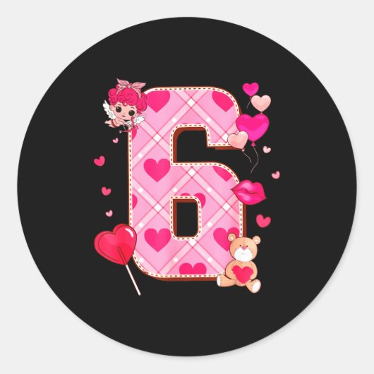 Number 6 Matching 67 Meme 6 7 Couple Matching Vale ラウンドシール (正面)