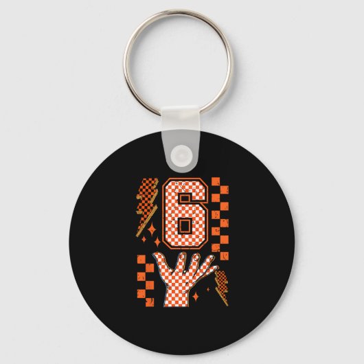 Number 6 Matching 67 Meme Checkered Halloween Cost キーホルダー (正面)