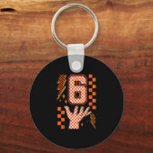 Number 6 Matching 67 Meme Checkered Halloween Cost キーホルダー (正面)