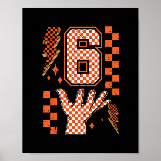 Number 6 Matching 67 Meme Checkered Halloween Cost ポスター (正面)