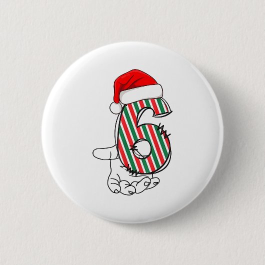 Number 6 Matching 67 Meme Christmas Costume Men Wo 缶バッジ (正面)