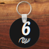 Number 6 Matching 67 Meme Skeleton Hand Halloween  キーホルダー (正面)