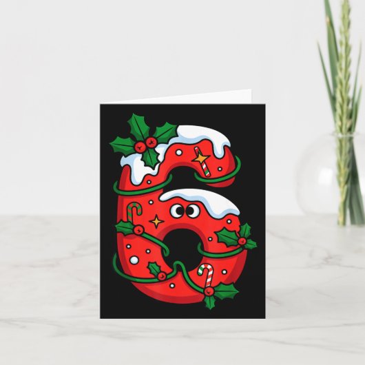 Number 6 Santa Costume Meme Christmas Matching Cou カード (正面)