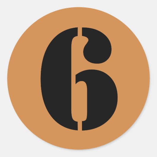 Number 6 Six Peru金ゴールドステンシル番号(Janz) ラウンドシール (正面)