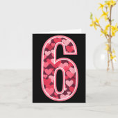 Number 6 Tee Six Seven 6 7 67 Valentines Matching  カード (黄色い花)