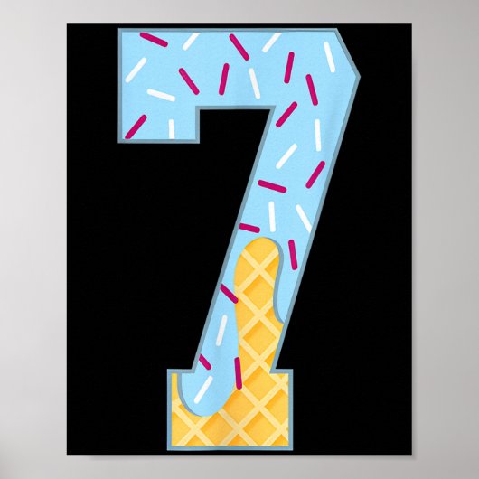 Number 7アイスクリームドリップ67ミームカップルHalloween C ポスター (正面)