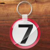 Number 7赤キーチェーン キーホルダー (正面)