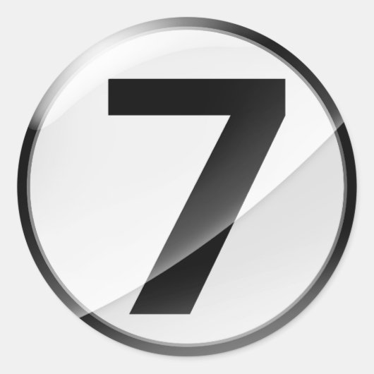 Number 7黒のステッカー ラウンドシール (正面)