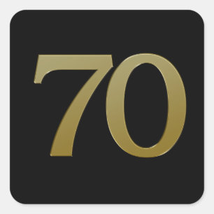 Number 70金ゴールドスクエア スクエアシール
