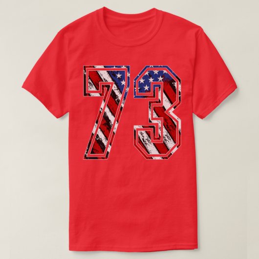 Number 73赤白青アメリカ国旗73ジャース tシャツ (デザイン正面)
