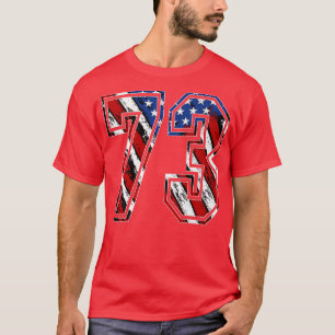 Number 73赤白青アメリカ国旗73ジャース tシャツ