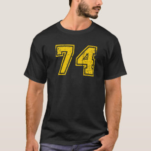 Number 74スポーツジャージーユニフォームファンアスリート黄 tシャツ