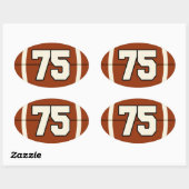 Number 75サッカーステッカー 楕円形シール (シート)