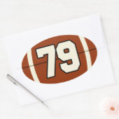 Number 79サッカーステッカー 楕円形シール (封筒)