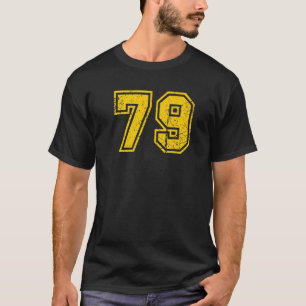 Number 79スポーツジャージーユニフォームファンアスリート黄 tシャツ