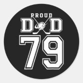 Number 79 Custom Proud Hockey Dad Personalized For ラウンドシール (正面)