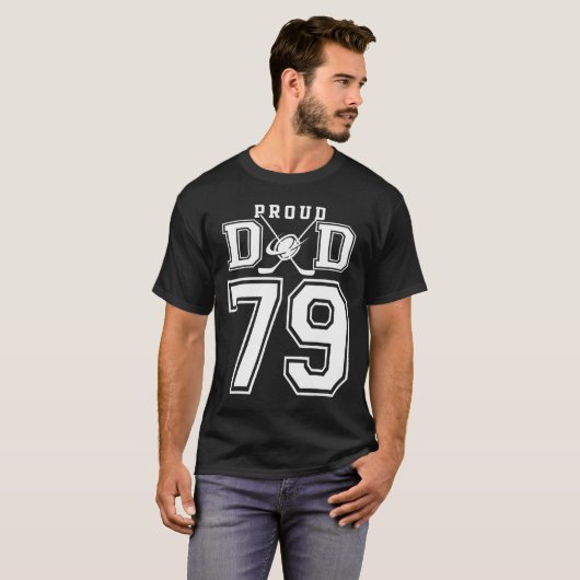 Number 79 Custom Proud Hockey Dad Personalized For Tシャツ (正面フル)