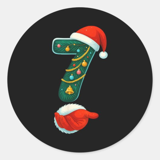 Number 7 6 Meme 67 Couple Pajamas Christmas Matchi ラウンドシール (正面)