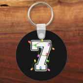 Number 7 7th Birthday Boy Christmas Happy Birthday キーホルダー (正面)
