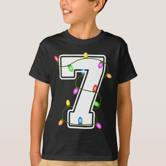 Number 7 7th Birthday Boy Christmas Happy Birthday Tシャツ (正面)