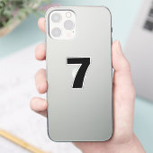 Number 7 Black and Whiteステッカー シール (スマートフォン)