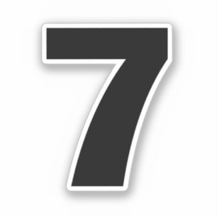 Number 7 Black and Whiteステッカー シール