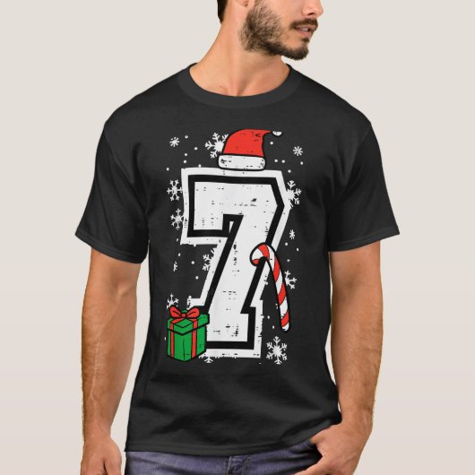 Number 7 Christmas 6 7 Xmas Matching 67 Meme Men W Tシャツ (正面)