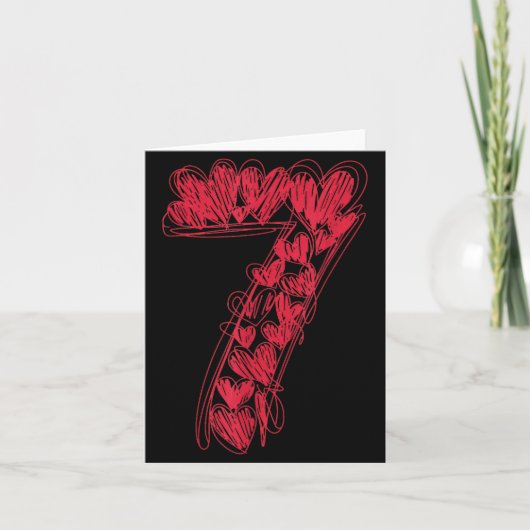 Number 7 - Cute 67 Matching Valentine  カード (正面)