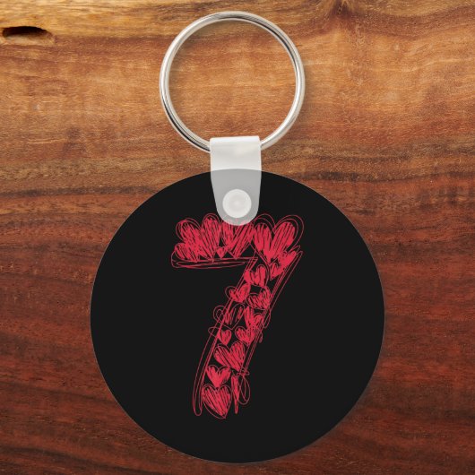 Number 7 - Cute 67 Matching Valentine  キーホルダー (正面)