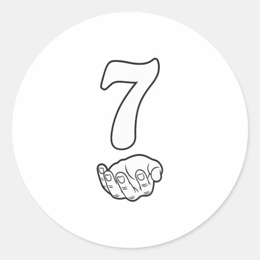 Number 7 Funny 67 Six Seven Meme Hands Couple Matc ラウンドシール (正面)