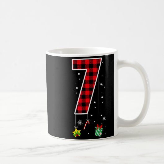 Number 7 Funny Meme Saying 6 7 Six Seven Christmas コーヒーマグカップ (右)